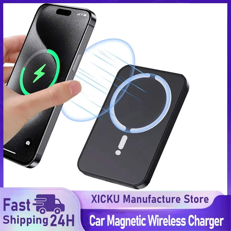 Magnetic Phone Holder For Car Vent - ที่ชาร์จไร้สายในรถยนต์แบบแม่เหล็ก ที่ยึดโทรศัพท์ GPS สำหรับช่องแอร์ รองรับ Magsafe