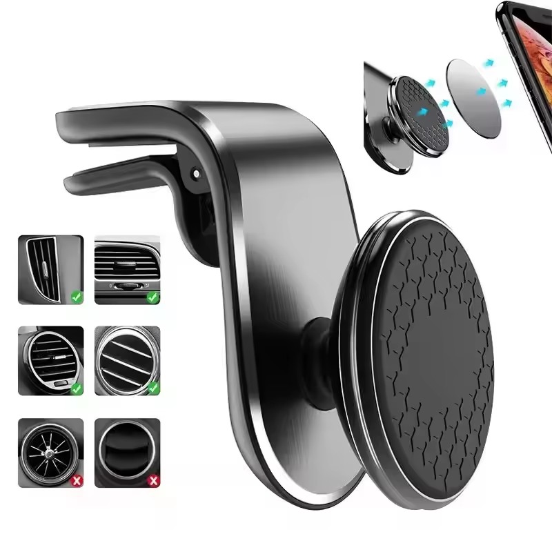Magnetic Phone Holder For Car Vent - ที่ยึดโทรศัพท์ในรถยนต์แบบแม่เหล็ก ใช้ได้กับทุกรุ่น ติดตั้งช่องแอร์ในรถยนต์ รองรับ GPS สำหรับ