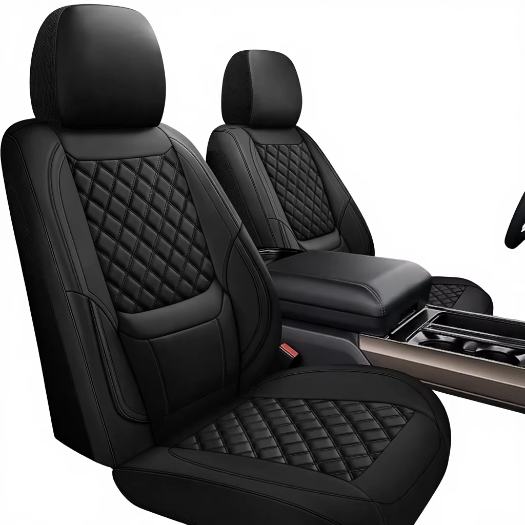 Leather Car Seat Covers Full Set Universal - ชุดหุ้มเบาะรถยนต์หนังเทียมแบบธุรกิจ 4 ชิ้น ครบชุด สำหรับ 4