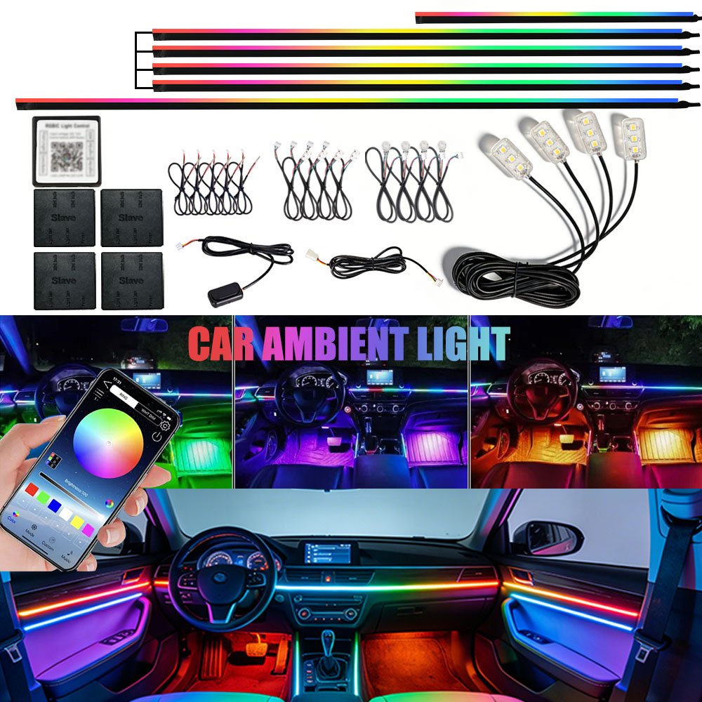 ไฟแอมเบียนท์อะคริลิค LED ในรถย - Led Ambient Interior Car Lights App Control บทวิจารณ์และราคา
