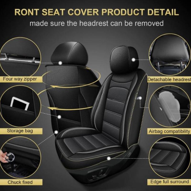 ปลอกหุ้มเบาะรถยนต์สีดำแบบสากล  - Leather Car Seat Covers Full Set Universal บทวิจารณ์และราคา