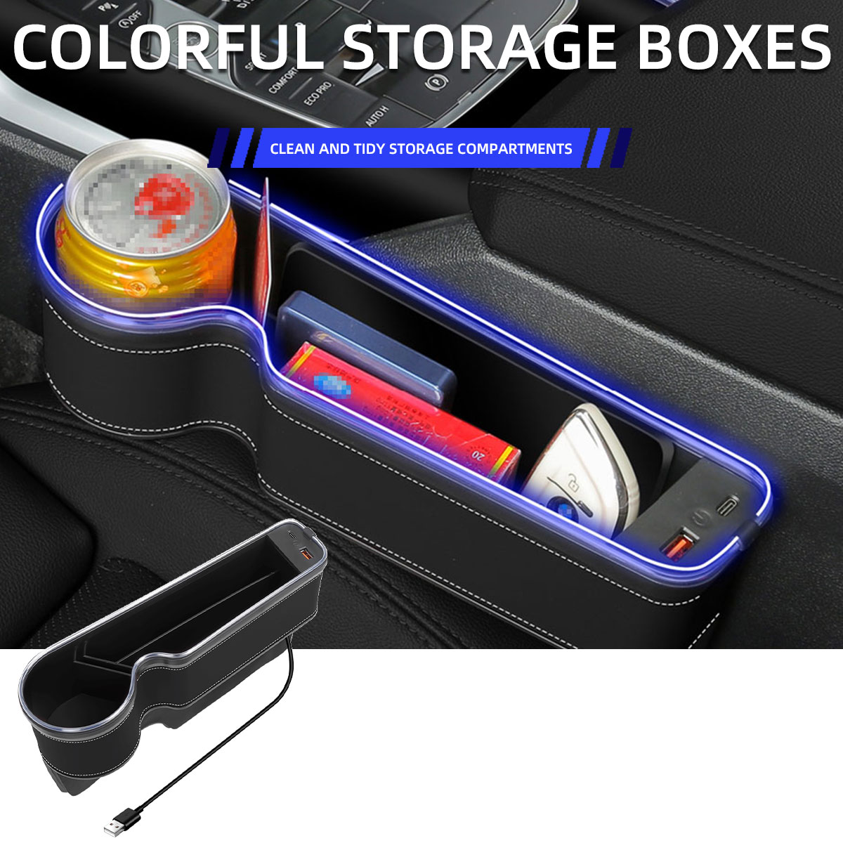 ที่วางแก้วพร้อมช่องชาร์จ USB แ - Seat Gap Filler Organizer With Usb Charger บทวิจารณ์และราคา
