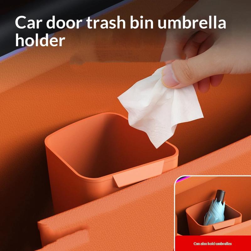 กล่องเก็บของซิลิโคนติดประตูรถย - Waterproof Car Trash Can With Lid บทวิจารณ์และราคา