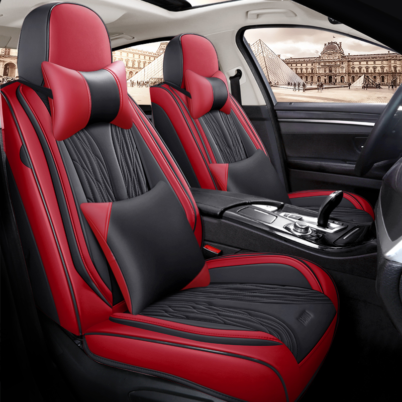 ชุดหุ้มเบาะรถยนต์หนังดีไซน์ใหม - Leather Car Seat Covers Full Set Universal บทวิจารณ์และราคา