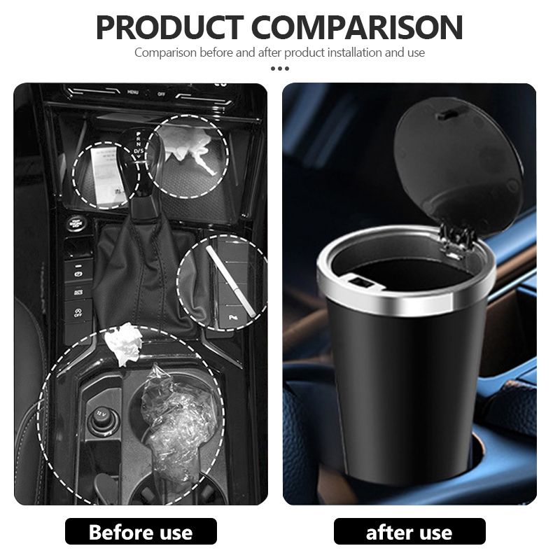 ถังขยะในรถยนต์ขนาดเล็ก กันน้ำ  - Waterproof Car Trash Can With Lid บทวิจารณ์และราคา