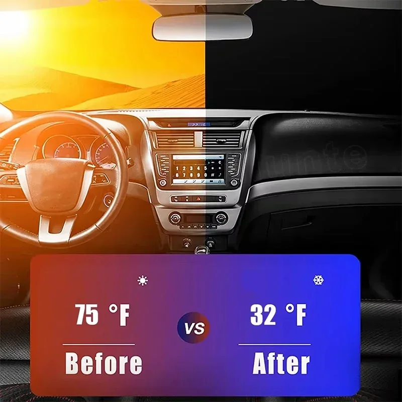 แผ่นบังแดดกระจกรถยนต์แบบพับได้ - Car Sunshade Windshield Umbrella Foldable บทวิจารณ์และราคา