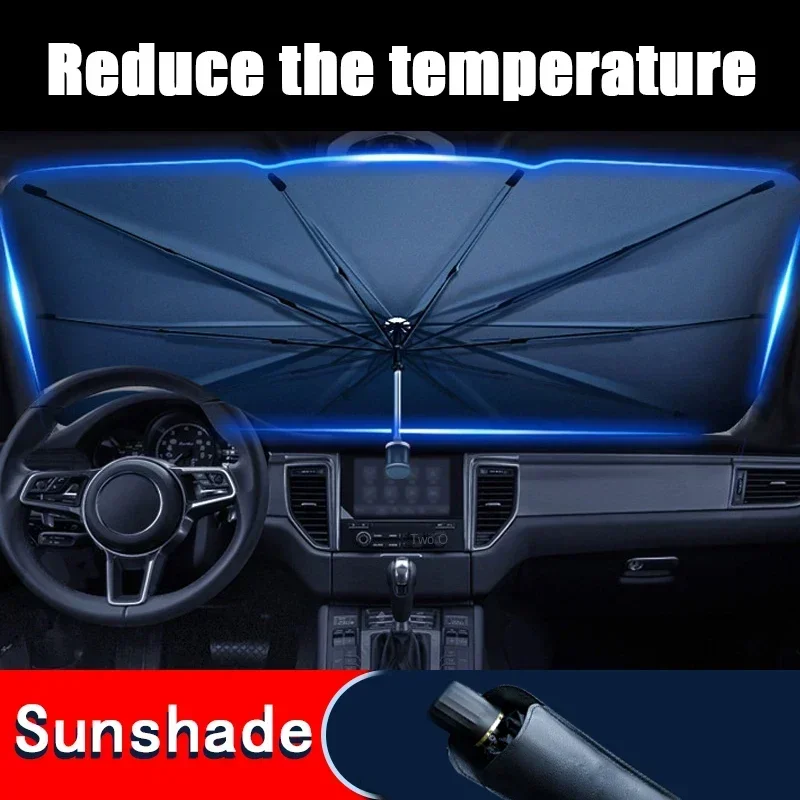 ร่มบังแดดรถยนต์แบบพับได้ ป้องก - Car Sunshade Windshield Umbrella Foldable บทวิจารณ์และราคา