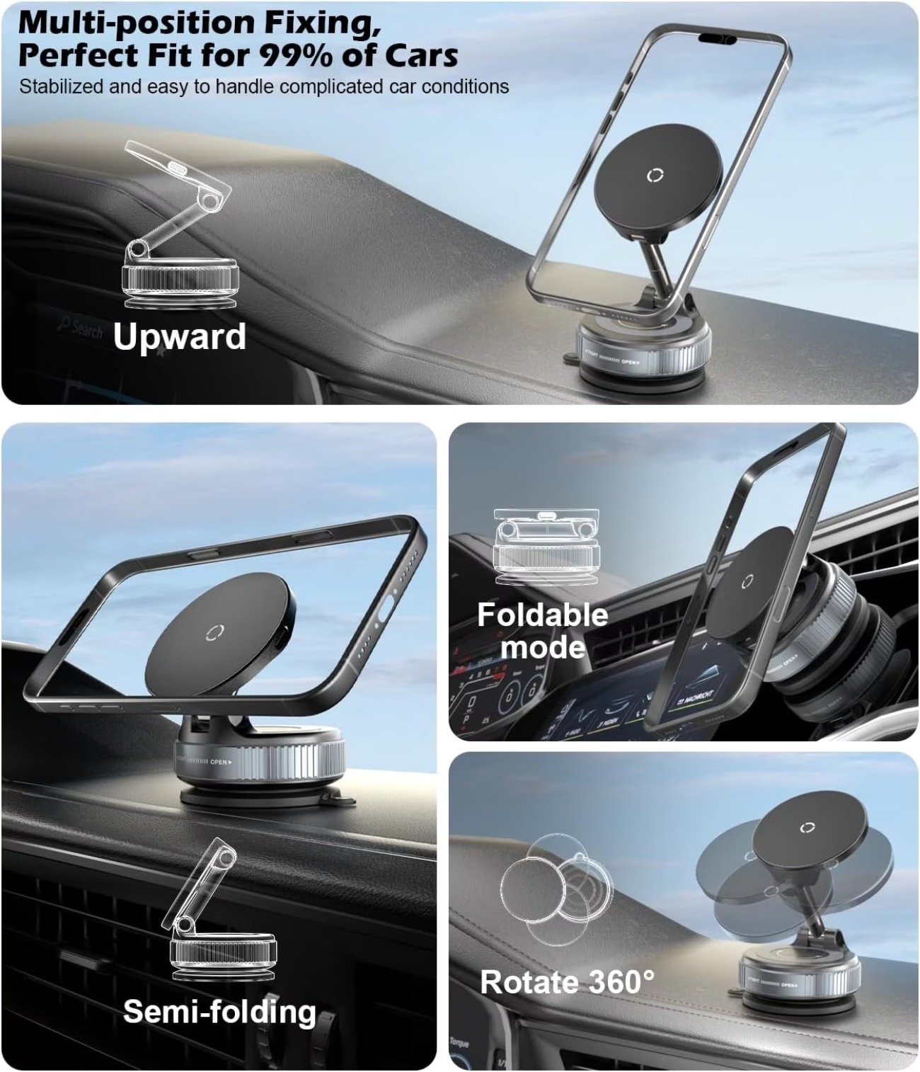 ที่ชาร์จไร้สาย 15W สำหรับรถยนต - Wireless Car Charger Mount Fast Charging บทวิจารณ์และราคา